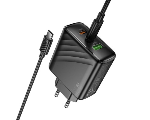 Мережевий Зарядний Пристрій Hoco CS26A 2USB-C/1USB PD/QC 45W+Type-C to Type-C