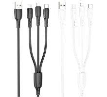 Кабель USB Borofone BX71 3-in-1 IP+Type-C+Micro
