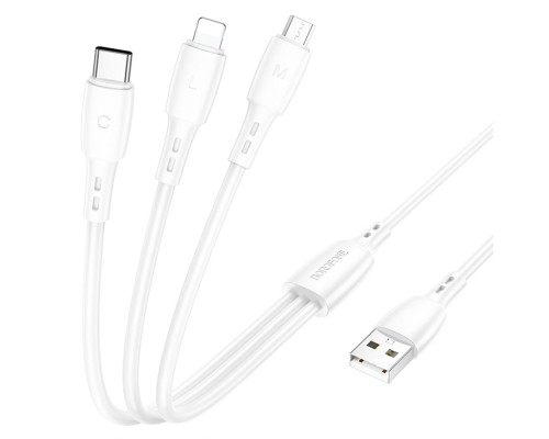 Кабель USB Borofone BX71 3-in-1 IP+Type-C+Micro
