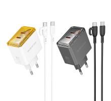 Мережевий Зарядний Пристрій Borofone BAS33A 2USB-C PD/QC45W Type-C to Type-C