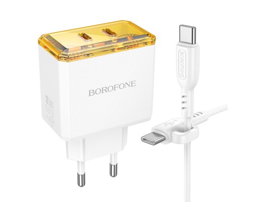Мережевий Зарядний Пристрій Borofone BAS33A 2USB-C PD/QC45W Type-C to Type-C