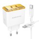 Мережевий Зарядний Пристрій Borofone BAS33A 2USB-C PD/QC45W Type-C to Type-C
