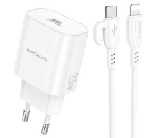Мережевий Зарядний Пристрій Borofone BA82A 1USB-C PD/QC 25W+Type-C to Lightning