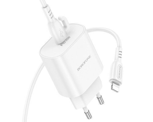 Мережевий Зарядний Пристрій Borofone BA82A 1USB-C PD/QC 25W+Type-C to Lightning