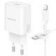 Мережевий Зарядний Пристрій Borofone BA82A 1USB-C PD/QC 25W+Type-C to Lightning