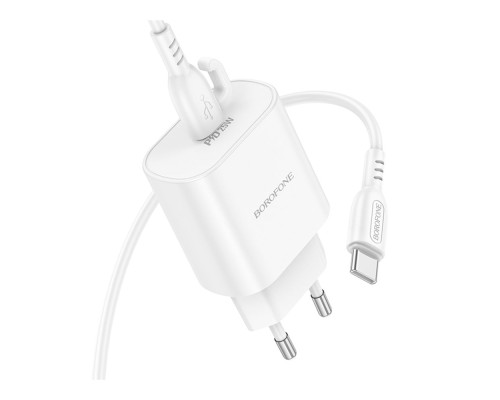 Мережевий Зарядний Пристрій Borofone BA82A 1USB-C PD/QC 25W+Type-C to Type-C