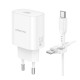 Мережевий Зарядний Пристрій Borofone BA82A 1USB-C PD/QC 25W+Type-C to Type-C