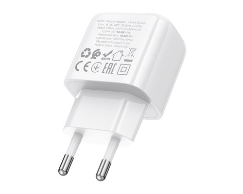 Мережевий Зарядний Пристрій Borofone BAS42A 1USB QC3.0 18W