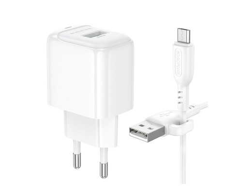 Мережевий Зарядний Пристрій Borofone BAS42A 1USB QC3.0 18W+USB to Micro