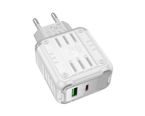 Мережевий Зарядний Пристрій Hoco C136A 1USB-C/1USB PD/QC 45W