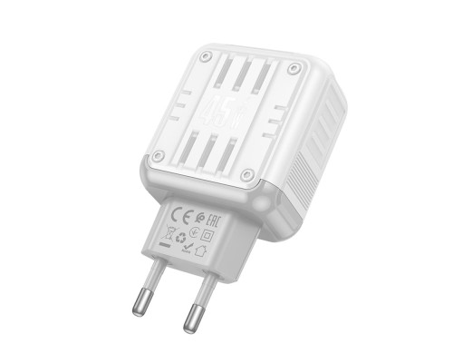 Мережевий Зарядний Пристрій Hoco C136A 1USB-C/1USB PD/QC 45W