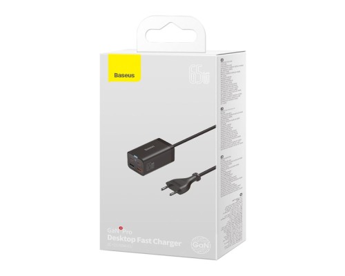 Мережевий Зарядний Пристрій Baseus GaN3 Pro 65W+cable Type C to Type C 100W  CCGP0401