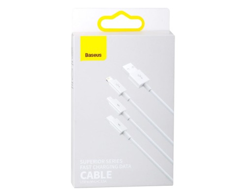Кабель USB Baseus USB to Micro / Lightning / Type-C 3.5A 1.5m CAMLTYS