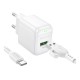 Мережевий Зарядний Пристрій Borofone BAS42A 1USB QC3.0 18W+USB to Type-C