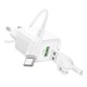 Мережевий Зарядний Пристрій Borofone BAS42A 1USB QC3.0 18W+USB to Type-C