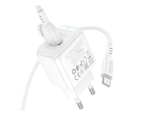 Мережевий Зарядний Пристрій Borofone BAS42A 1USB QC3.0 18W+USB to Type-C
