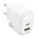 Мережевий Зарядний Пристрій Borofone BAS44A 1USB-C/1USB PD/QC 20W