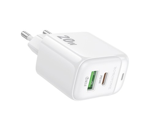 Мережевий Зарядний Пристрій Borofone BAS44A 1USB-C/1USB PD/QC 20W