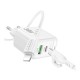 Мережевий Зарядний Пристрій Borofone BAS45A 1USB-C/1USB PD/QC 30W+Type-C to Lightning