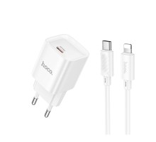 Мережевий Зарядний Пристрій Hoco C146A 1USB-C PD/QC 20W+Type-C to Lightning