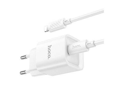 Мережевий Зарядний Пристрій Hoco C146A 1USB-C PD/QC 20W+Type-C to Lightning