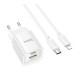 Мережевий Зарядний Пристрій Hoco C147A 1USB-C/1USB PD/QC 20W+Type-C to Lightning