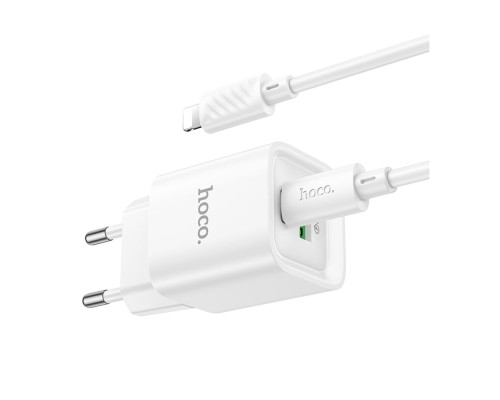Мережевий Зарядний Пристрій Hoco C147A 1USB-C/1USB PD/QC 20W+Type-C to Lightning