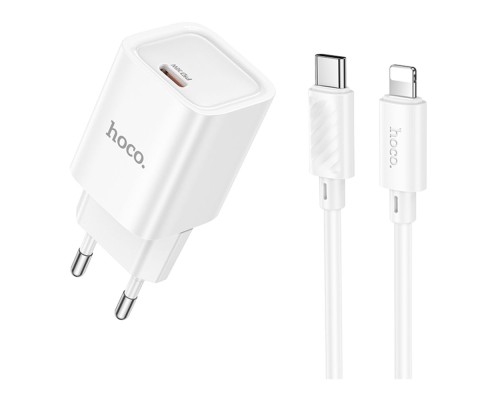 Мережевий Зарядний Пристрій Hoco C148A 1USB-C PD/QC 30W+Type-C to Lightning