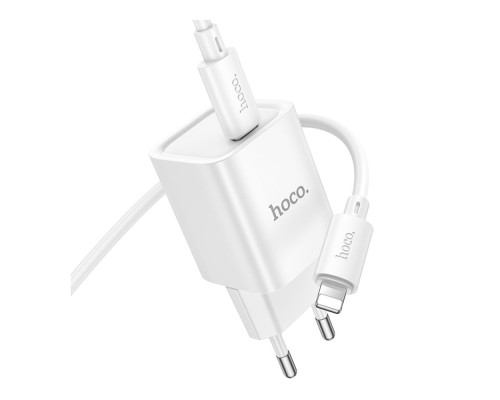 Мережевий Зарядний Пристрій Hoco C148A 1USB-C PD/QC 30W+Type-C to Lightning