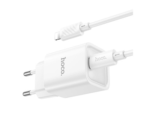 Мережевий Зарядний Пристрій Hoco C148A 1USB-C PD/QC 30W+Type-C to Lightning