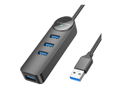 Хаб USB Borofone DH5 4-in-1 (USB to USB3.0*4)(L=0.2M)