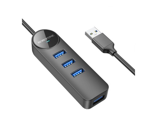 Хаб USB Borofone DH5 4-in-1 (USB to USB3.0*4)(L=0.2M)