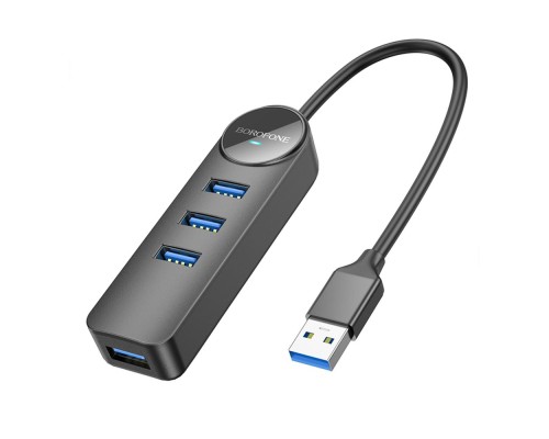 Хаб USB Borofone DH5 4-in-1 (USB to USB3.0*4)(L=0.2M)