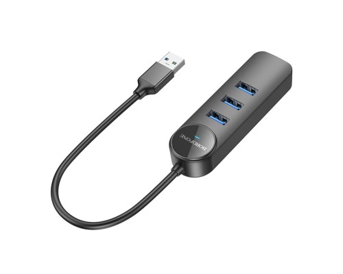 Хаб USB Borofone DH5 4-in-1 (USB to USB3.0*4)(L=0.2M)