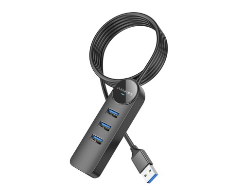 Хаб USB Borofone DH5 4-in-1 (USB to USB3.0*4)(L=0.2M)
