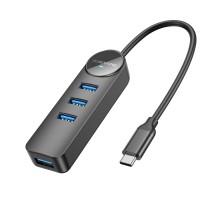 Хаб USB Borofone DH5 4-in-1 (Type-C to USB3.0*4)(L=0.2M)