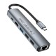 Хаб USB Borofone DH16 6-в-1 Type-C to HDMI+PD+USB3.0+USB2.0*2+RJ45(L=0.15M)
