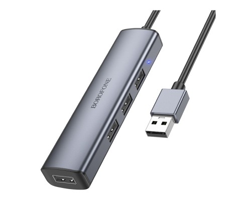 Хаб USB Borofone DH12 4-в-1 USB to USB3.0*4(L=1.2M)