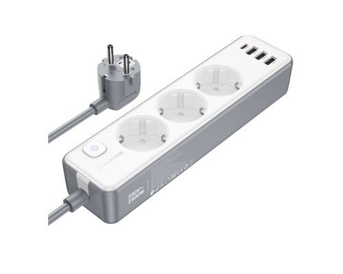 Мережевий Подовжувач Borofone BAC9 (PD20W/1C3A)(EU)(L=2M)