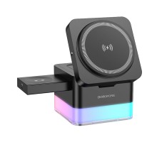 Бездротовий Зарядний Пристрій Borofone BQ34 3 in1 Magnetic 15W For  iWatch