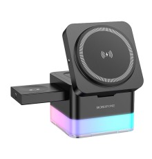 Бездротовий Зарядний Пристрій Borofone BQ34 3 in1 Magnetic 15W For  iWatch