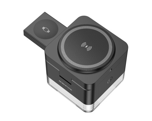 Бездротовий Зарядний Пристрій Borofone BQ34 3 in1 Magnetic 15W For  iWatch