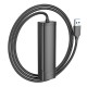 Хаб USB Hoco HB42 4-in-1 (USB to USB3.0*3+RJ45 1Gbps) (L=1.2M)