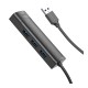 Хаб USB Hoco HB42 4-in-1 (USB to USB3.0*3+RJ45 1Gbps) (L=1.2M)