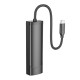Хаб USB Hoco HB42 4-in-1 (Type-C to USB3.0*3+RJ45 1Gbps) (L=0.2M)