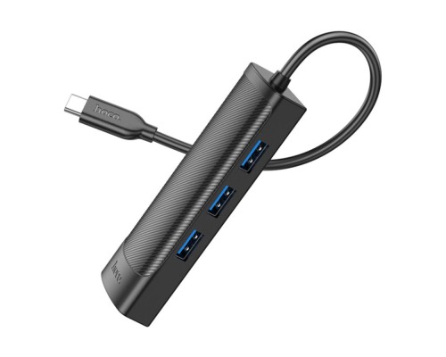 Хаб USB Hoco HB42 4-in-1 (Type-C to USB3.0*3+RJ45 1Gbps) (L=0.2M)