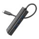 Хаб USB Hoco HB42 4-in-1 (Type-C to USB3.0*3+RJ45 1Gbps) (L=0.2M)