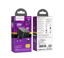 Мережевий Зарядний Пристрій Hoco CS34A 2USB QC 18W+USB to Micro