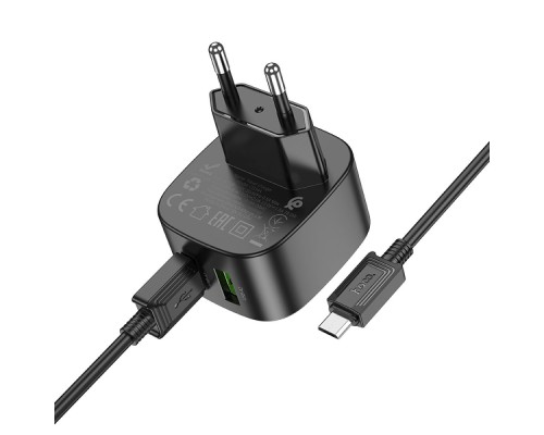 Мережевий Зарядний Пристрій Hoco CS34A 2USB QC 18W+USB to Micro