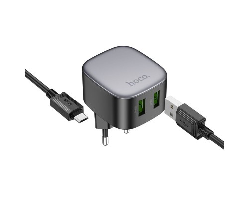 Мережевий Зарядний Пристрій Hoco CS34A 2USB QC 18W+USB to Micro